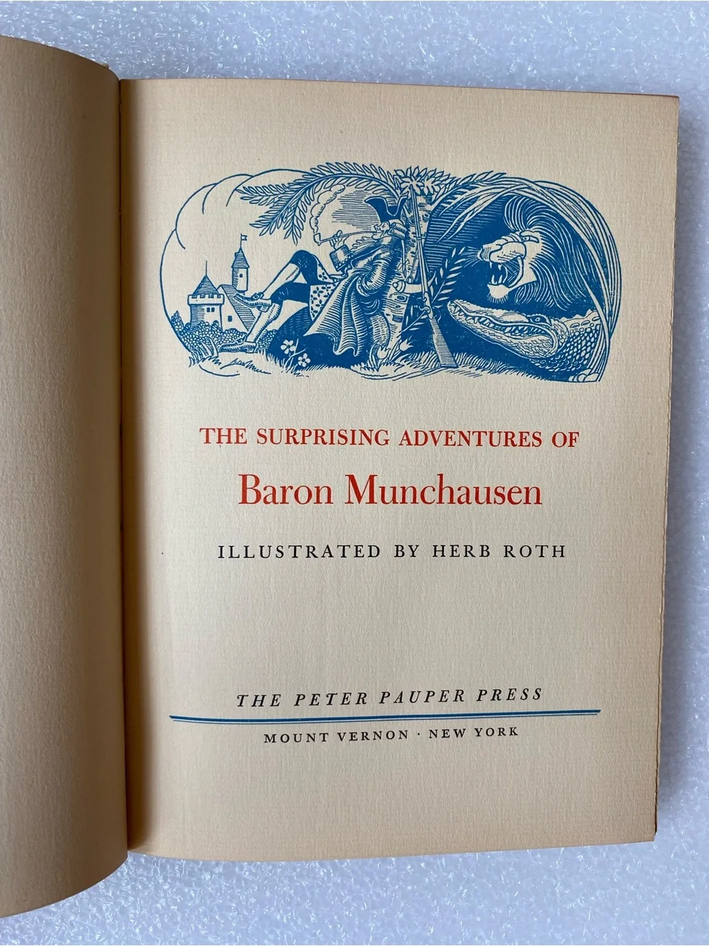 Adventures of BARON MUNCHAUSEN 1944 Peter Pauper Press Vintage Hardcover